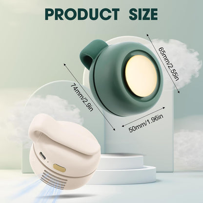 Small Clip Fan, Personal Waist Fans,Portable Silent Mini Bladeless Fan Clip On for Shirt ,Hands-Free Personal Clip Fans 3 Speeds,Clips on Waist Neck Fanes for Outdoor,Camping,Travel,Office (White)