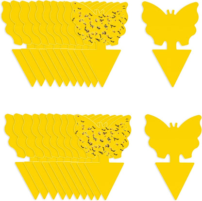 Yellow Sticky Traps for Plant Gnats, 100PCS Fungus Gnat Trap | for Gnat, Fruit Fly, Flying Insects, Bug, Waterproof, Non-Toxic Indoor Outdoor Use for Houseplants, Pots, Garden & Kitchen