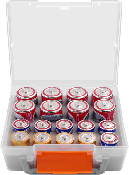 MINIMALL Battery Organizer Storage Box, Garage Case Caddy Holder for 8* D, 10* C Cell Batteries (Bag Not Include Batteries Pack)
