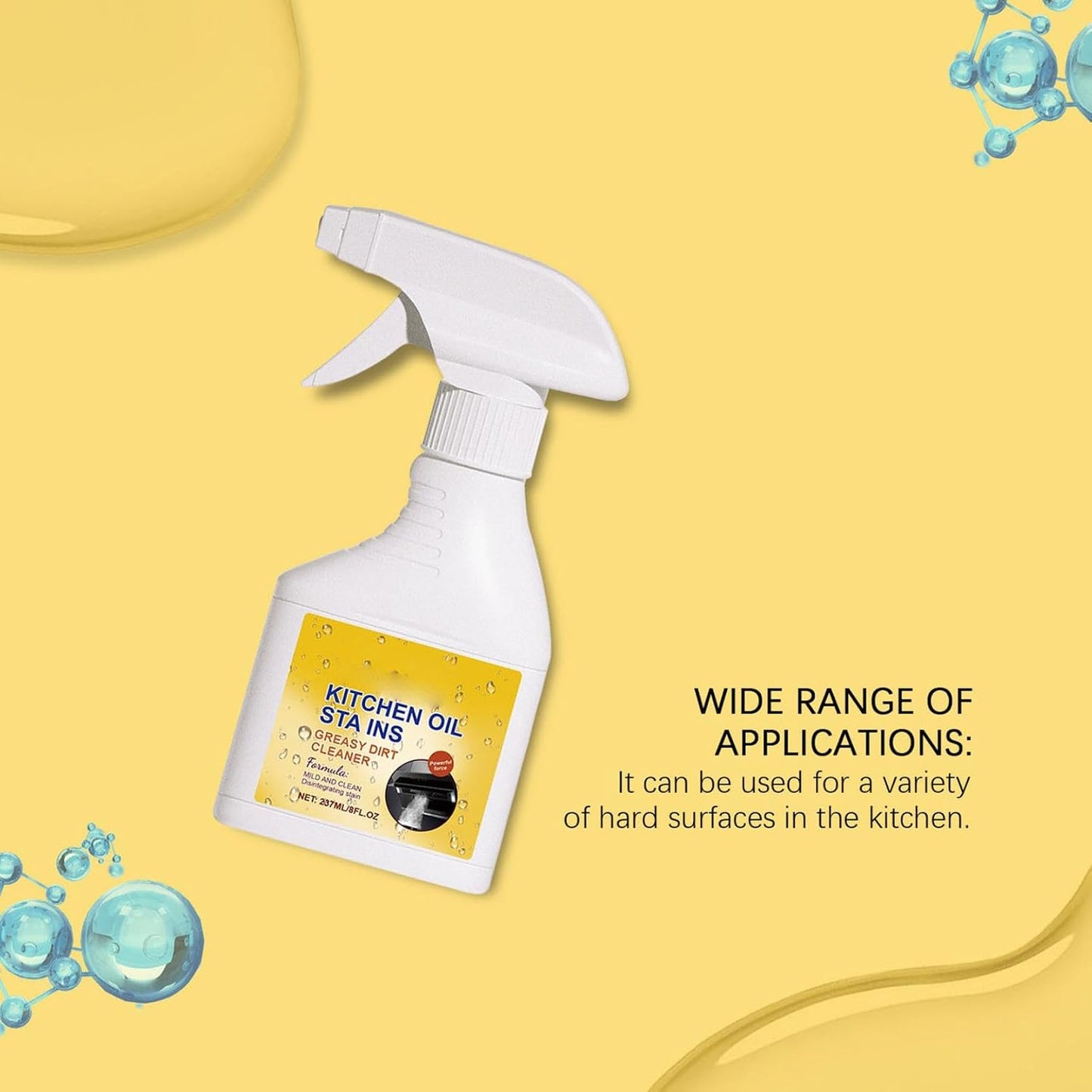 Degreaser Cleaner Heavy Duty - Kitchen Grease Cleaner 237ml - Heavy Duty Multi-surface Degreaser - Removes Oil Stains, Grease, Grime - Fresh Scent - For Kitchen, Bathroom (2)