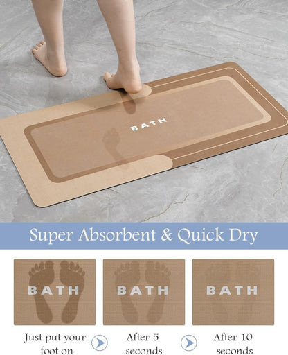 MontVoo-Bath Mat-Bathroom Mat Rug Non Slip Super Absorbent Stain Resistant Quick Dry Thin Bath Rug-Bath Mats for Bathroom Floor Bathtub Vanity-Bathmat Bath Rug Easy Care-17"x27" Grey