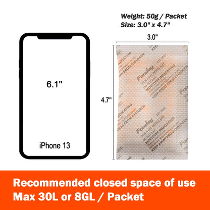 500g x 2 packs Fonday Rechargeable Silica Gel Car Dehumidifier Fast Reactivate Desiccant Bags, Large for Gun Safe Closet Basement Garage Storage Moisture Absorber