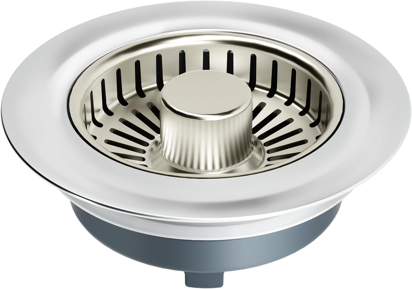 Sink Drain Strainer - Sink Stopper Kitchen Drain, 3 in 1 Kitchen Sink Drain Strainer with Anti-Clogging Basket, Kitchen Gadgets Clearance Sink Accessories, Fit US Standard 3-1/2'' Sink Hole, Silver