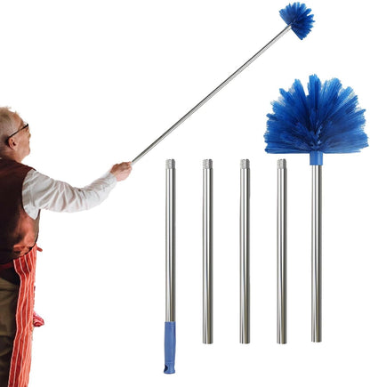 Extendable Ceiling Duster – Heavy-Duty Cobweb Brush with Telescoping Pole, Easy Reach for High Ceilings, Car Interiors, and Window Cleaning | Ideal for Home, Office, and Industrial Maintenance Tasks