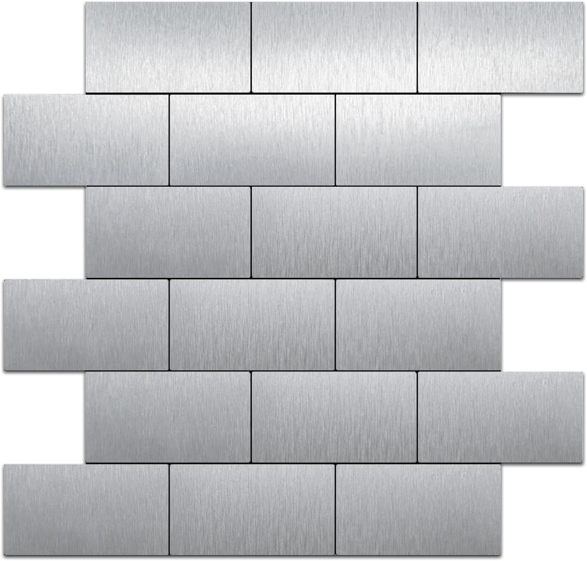 DICOFUN 10-Sheet Polished White Thick PVC Peel and Stick Backsplash, Ceramic Look Subway Tile White Kitchen Backsplash Peel and Stick Wall Tiles