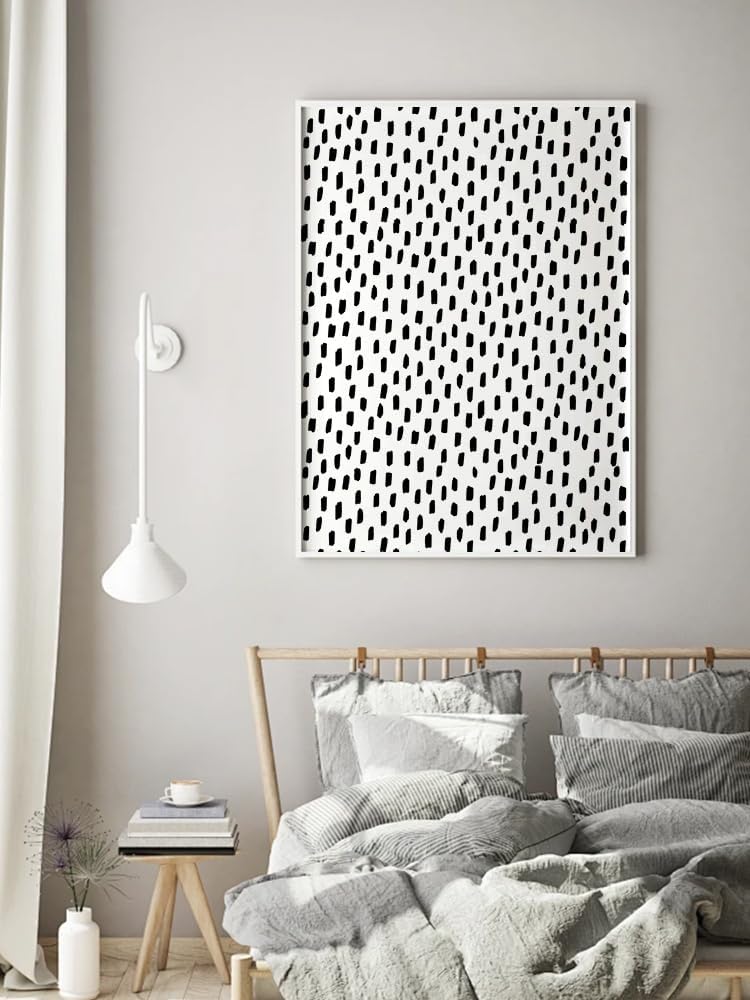 HAOKHOME Peel and Stick Wallpaper Boho Modern Dots Wall Paper Removable for Bathroom Caramel/White Contact Paper 17.3in x 9.8ft