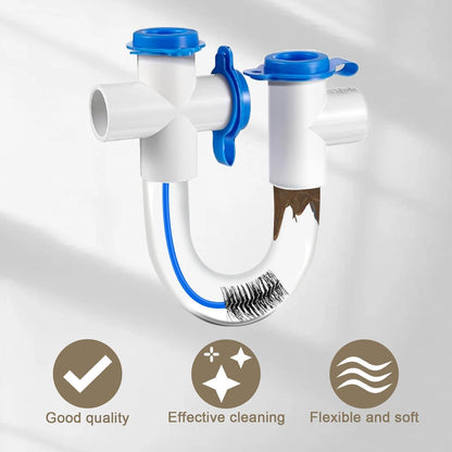 16-Inch Flexible AC Drain Line Cleaning Brush, 5-Pack, for Condensate P-Trap and HVAC Systems, Blue