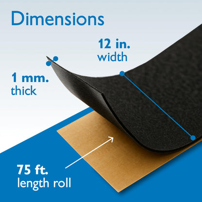 FindTape Polyester 1mm Felt Tape – 1 in. x 15 ft. Felt Strips with Adhesive Backing and Furniture Strips, Great for Arts and Crafts, Classrooms, and Protecting Furniture (Black)