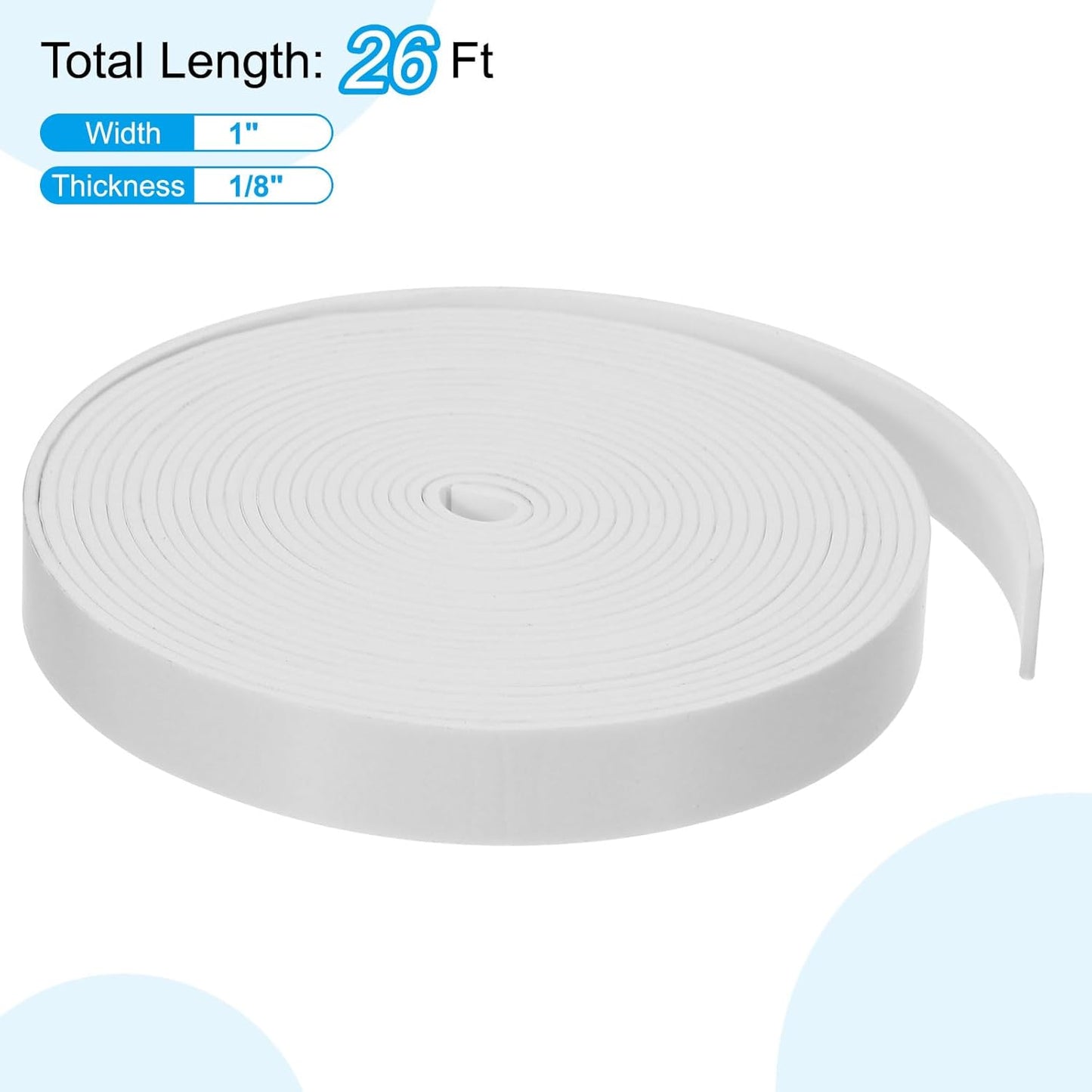 PATIKIL Weather Stripping Door Seal Strip, 3/8 Inch x 1/4 Inch x 32 Ft Self Adhesive Soundproof High Density Foam Tape Insulation for Door Window Air Conditioning, White - Colors A