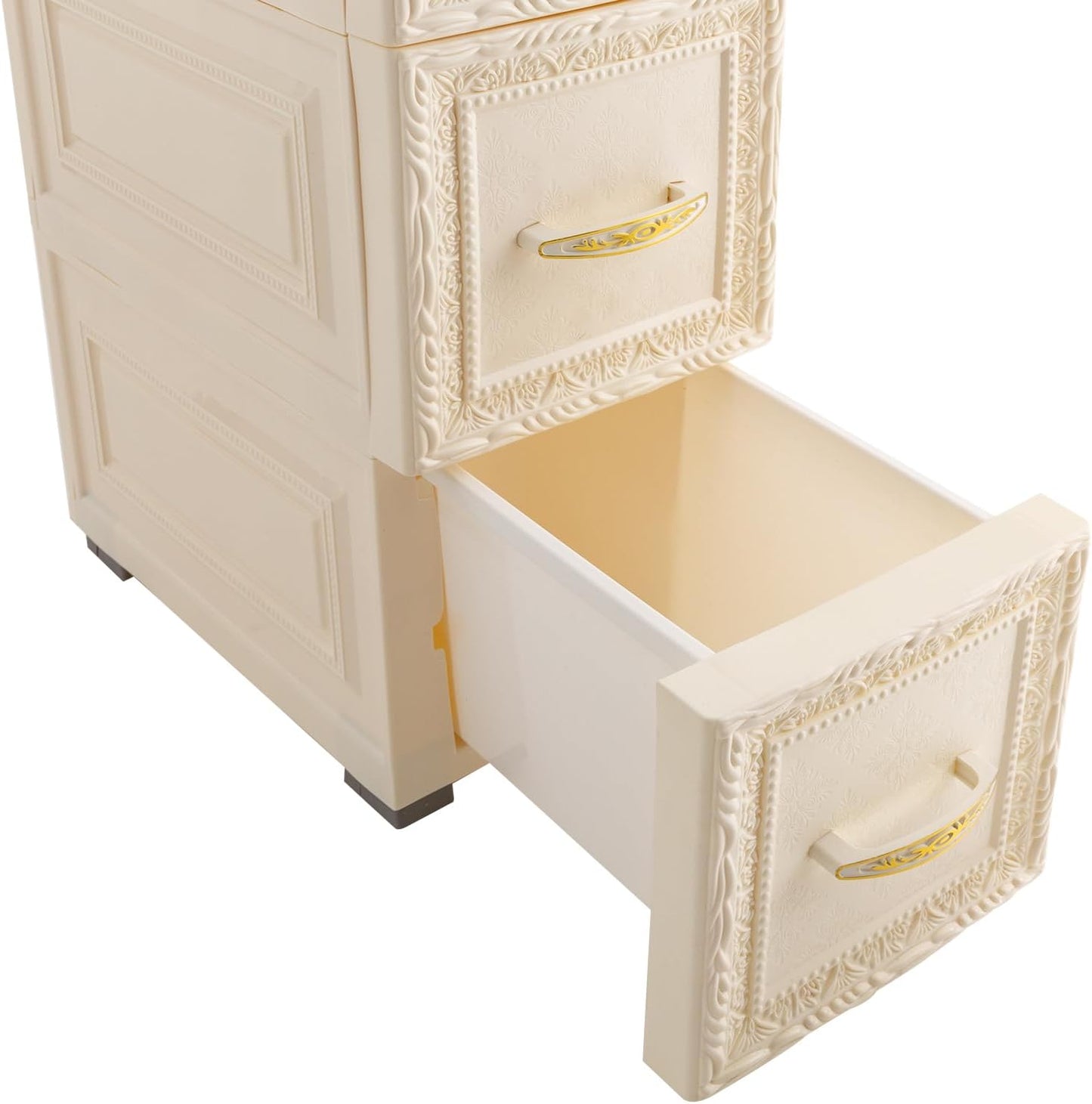 8 Drawers Narrow Storage Cabinet with Wheels,Slim Floor Cabinets,Rolling Organizer Cart for Small Spaces,Pink