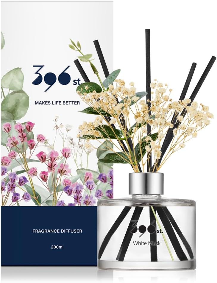 396 st. Rose Flower Reed Diffuser, Vanilla Lavender, 200ml(6.7oz) / Reed Diffuser Sets, Home Fragrance, Scented Oils, Home & Bathroom Décor