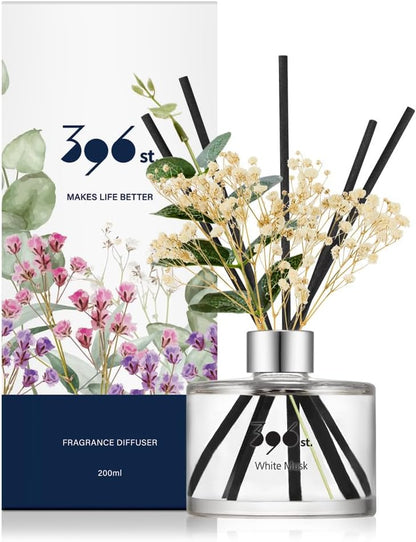 396 st. Rose Flower Reed Diffuser, Vanilla Lavender, 200ml(6.7oz) / Reed Diffuser Sets, Home Fragrance, Scented Oils, Home & Bathroom Décor