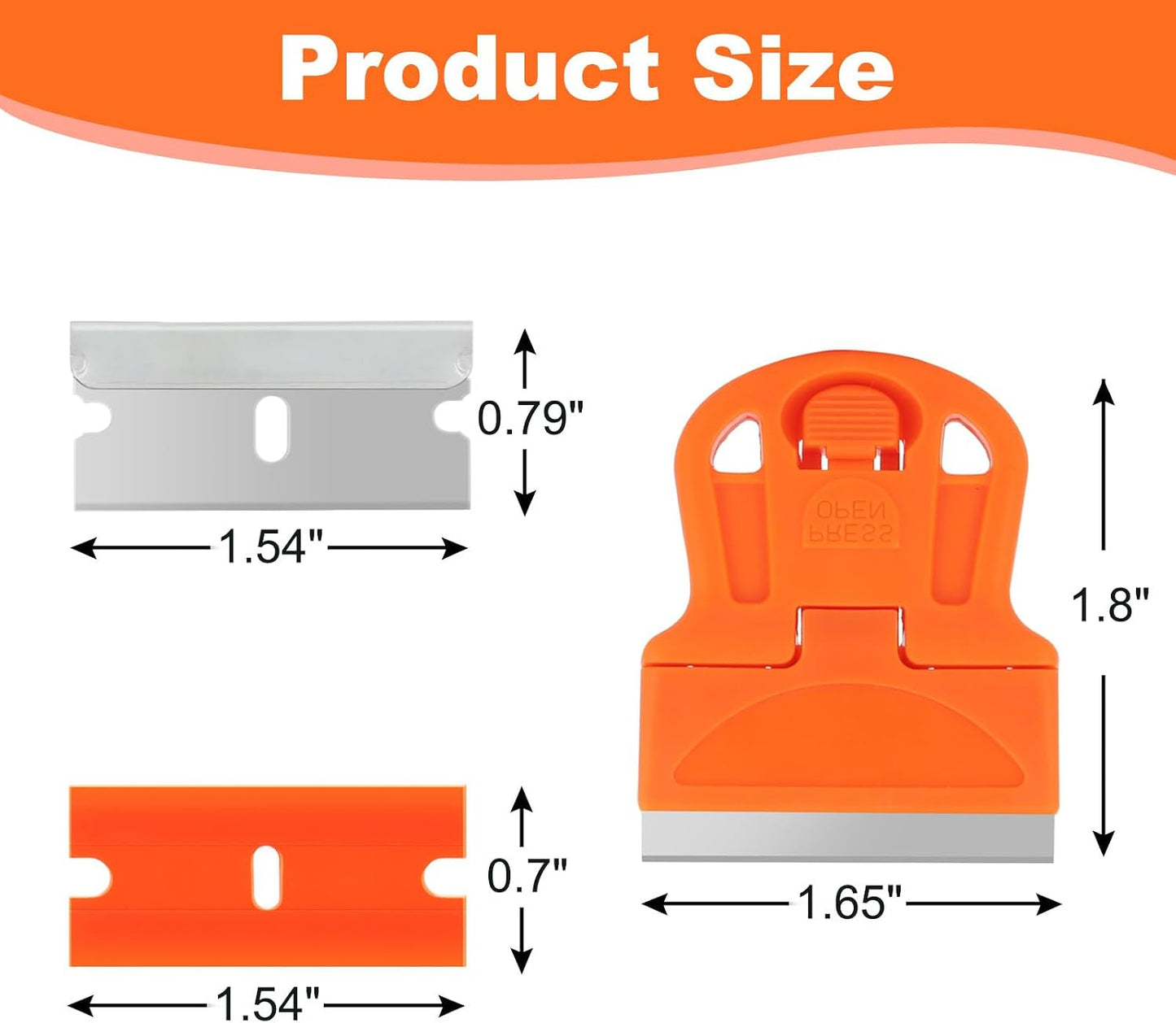 WEGAZ-4 Pcs Mini Plastic Razor Blade Scraper Tool-Suitable for Cleaning Windows and Glass Stoves-Equipped with 20 Blades.