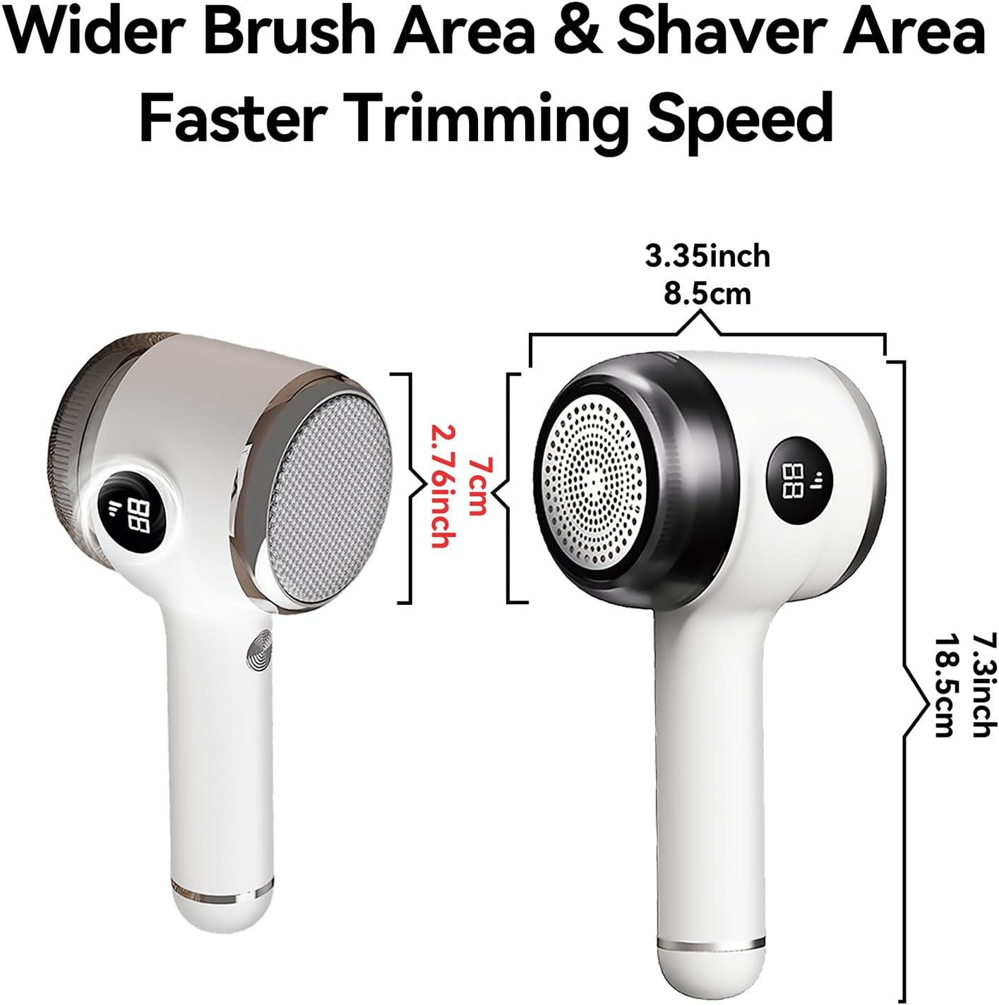 Cordless Rechargeable 2-in-1 Fabric Shaver & Lint Remover for Clothes, Electric Pill Remover with Static Brush for Sweater, Sofa, Blanket, Furniture,3-Speed, USB-C, 6-Blade