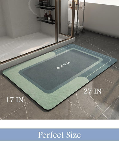 MontVoo-Bath Mat-Bathroom Mat Rug Non Slip Super Absorbent Stain Resistant Quick Dry Thin Bath Rug-Bath Mats for Bathroom Floor Bathtub Vanity-Bathmat Bath Rug Easy Care-17"x27" Grey