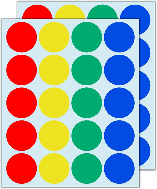 200 Pieces, 2 inch - Large Colored Moving Stickers, Round Circle Moving Labels for Boxes Color Coded - 4 Colors