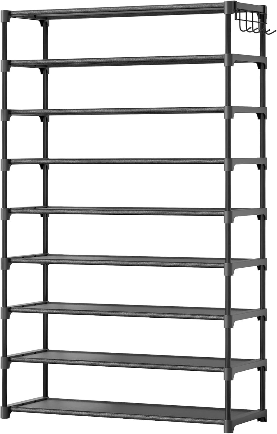 Kitsure Shoe Rack - 3-Tier Shoe Organizer, Shoe Rack for Closet, Entryway, Bedroom, Easy- Assembly Storage Shelf with Side Handles, 27.6" Wide - 3 Tiers, Grey
