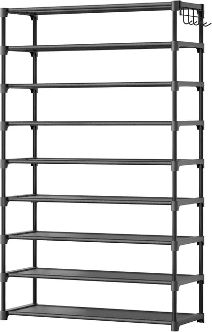 Kitsure Shoe Rack - 3-Tier Shoe Organizer, Shoe Rack for Closet, Entryway, Bedroom, Easy- Assembly Storage Shelf with Side Handles, 27.6" Wide - 3 Tiers, Grey