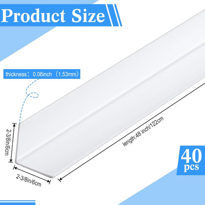 Sasylvia 10 Pcs Wall Corner Protector Guards, Vinyl 3/4 x 48 Inches Corner Trim Molding, Avoid Scratching Scuffs, Ease Install and Cleaning for Door Countertop Furniture Cabinet Protection, Clear