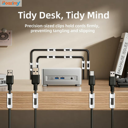Self Adhesive Cable Clips 60 Pcs, 7.5mm Black Wire Holders with Strong Adhesive, Cord Management Organizer for Under Desk Wall TV PC Ethernet Cable