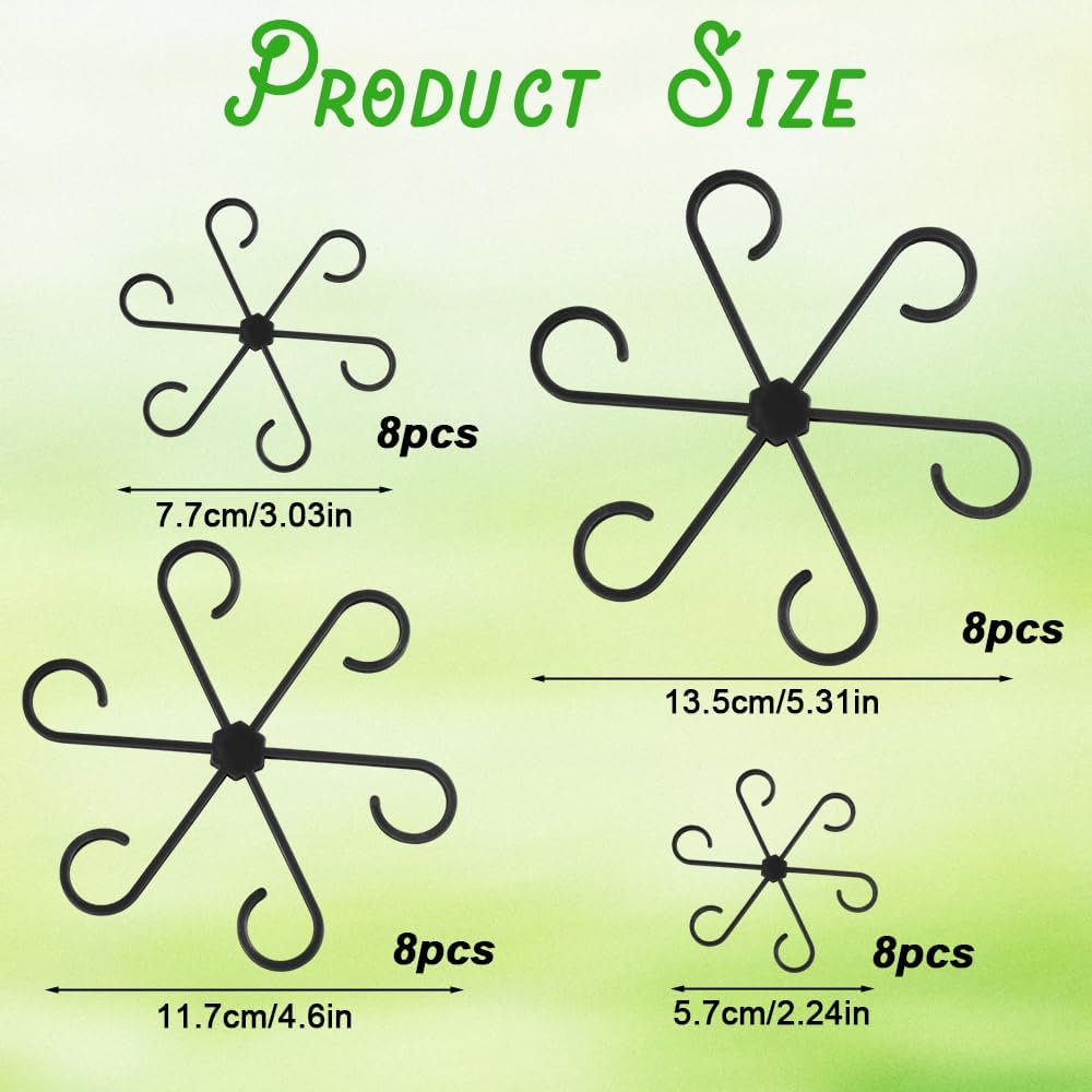 Plant Stem Support for Indoor Outdoor, 16pcs Plastic Monstera Plant Support, 2026 New 4 Sizes Reusable Plant Stabilizer for Climbing Plants, Ivy, Roses, Pothos (16, Green)