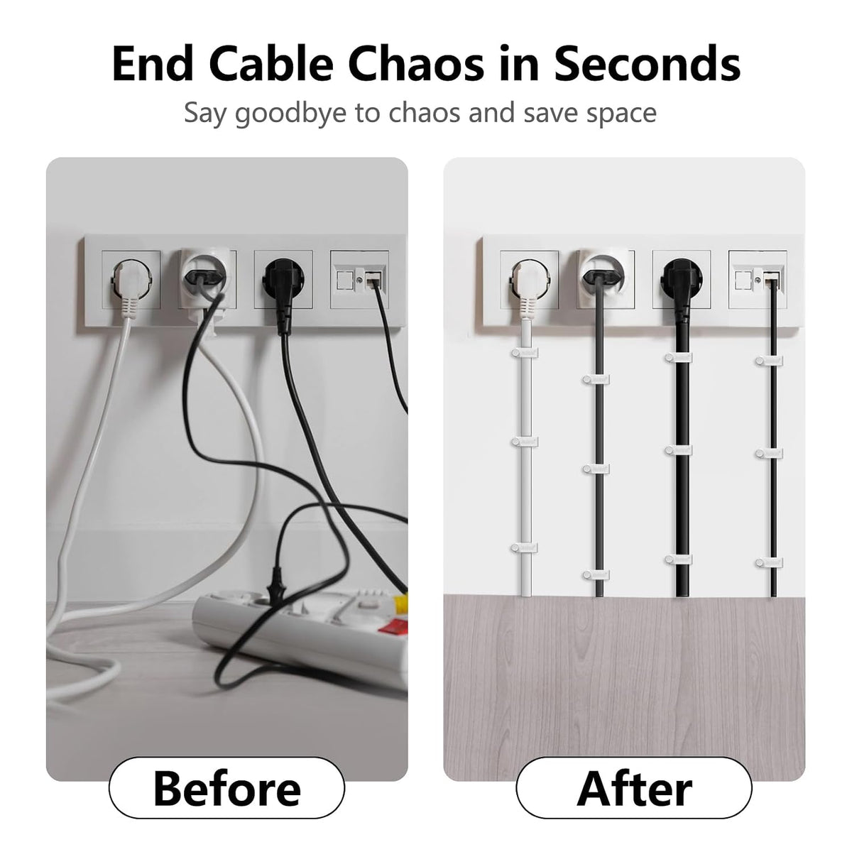 Jadaol 100Pcs 7.5mm Cable Clips with Nails, Custom Fit for Jadaol Cat6 Flat Ethernet Cable, Wall Wire Tacks for RJ45 LAN, Coax, Speaker, and Network Cables