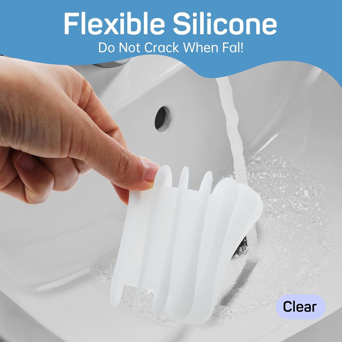 3 Pack Self Draining Silicone Soap Holder, Non-Slip Soap Dish for Bathroom, Shower & Sink, Keeps Soap Bars Dry, Easy to Clean, Clear