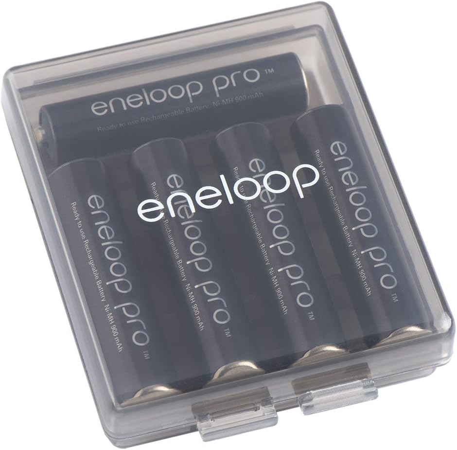 Eneloop Panasonic BQ-CASEK6SA pro Battery Storage Cases with 4AA or 5AAA Battery Capacity, Obsidian Gray (Pack of 6)