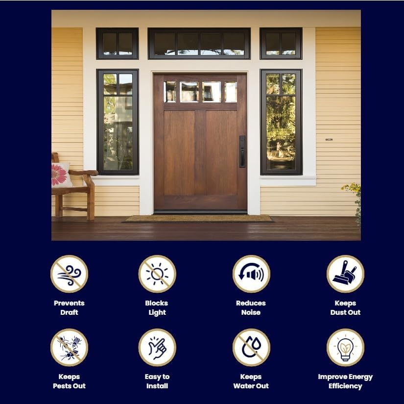 32 Inch Black, Adjustable Double Bubble Door Sweep for Exterior Doors, Under Door Seal with Drip Edge and Punched Drainage Channel, Pre-Notched for Weatherstripping, Trim-to-Fit Avodah Hardware