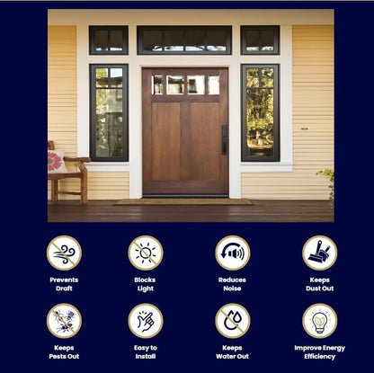 32 Inch Black, Adjustable Double Bubble Door Sweep for Exterior Doors, Under Door Seal with Drip Edge and Punched Drainage Channel, Pre-Notched for Weatherstripping, Trim-to-Fit Avodah Hardware