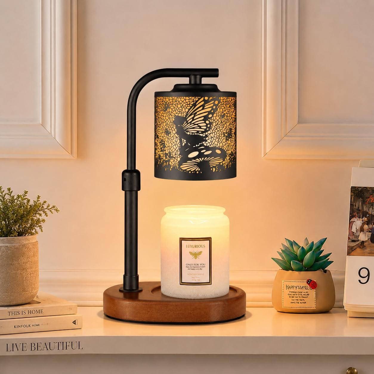 kobodon Candle Warmer Lamp with Timer, Electric Candle Lamp Warmer Birthday for Mom Women Home Bedroom Decor Wax Melt Warmer for Scented Wax with Jar Candles (Dragonfly)