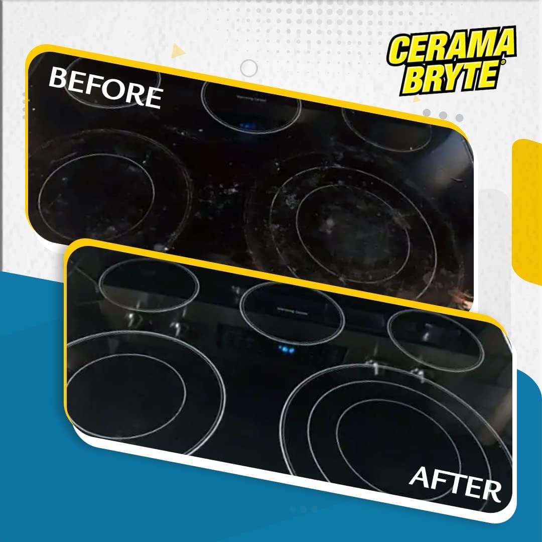 Cerama Bryte Cooktop Cleaner for Glass-Ceramic Surfaces, 18 oz, 2 Pack