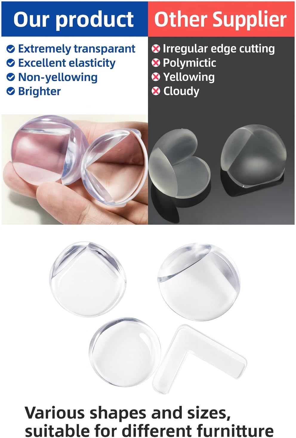 Corner Protector for Baby, Protectors Guards, Furniture Corner Guard & Edge Safety Bumpers – Baby Proof Bumper Cushion – Clear & Transparent (12/20 Pack) (12)