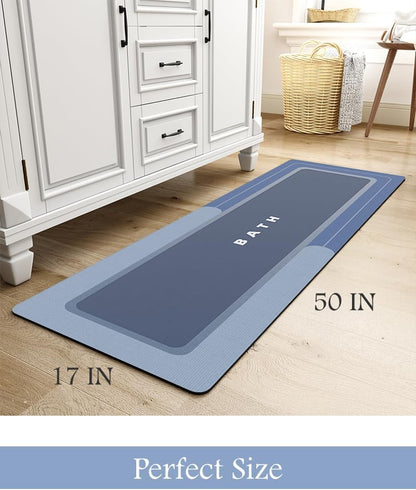 MontVoo-Bath Mat-Bathroom Mat Rug Non Slip Super Absorbent Stain Resistant Quick Dry Thin Bath Rug-Bath Mats for Bathroom Floor Bathtub Vanity-Bathmat Bath Rug Easy Care-17"x27" Grey