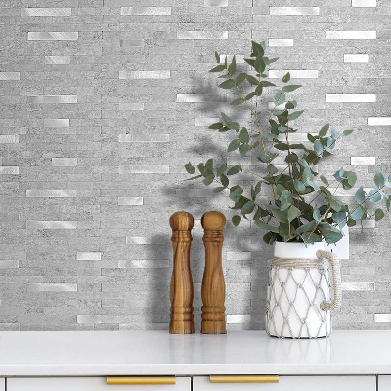 DICOFUN 10-Sheet Peel and Stick Backsplash Wall Tile, PVC Kitchen Backsplash Peel and Stick in Sandstone, 9.4 sq.ft