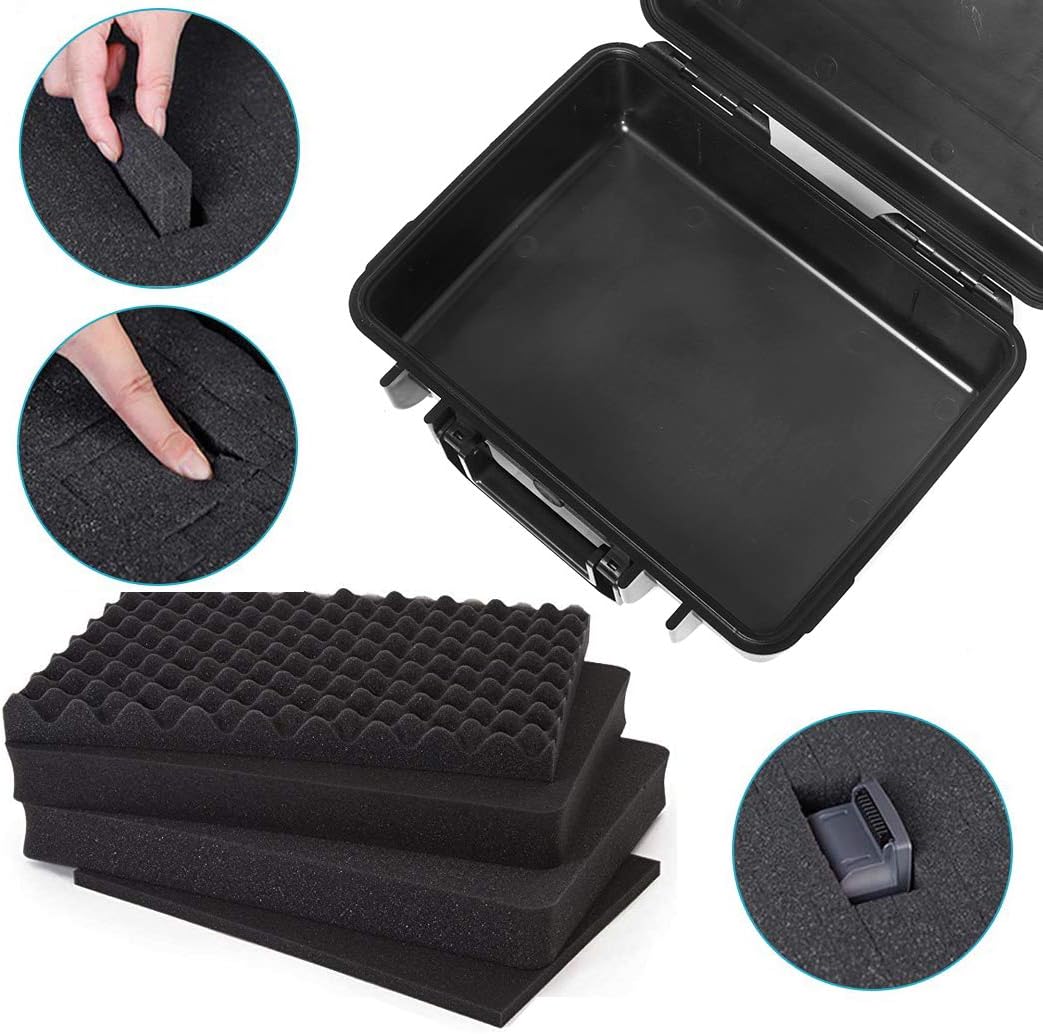 8" Small Hard Case with Pluck Foam Insert, 8.6 x 4.9 x 1.9 Inch - Protective Waterproof Plastic Tiny Box for Storage Medical item, Micro Tools - Lockable, Portable for Travel