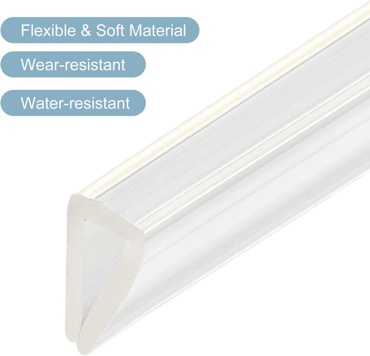 uxcell U Channel Edge Trim, 4.9ft Length Soft Rubber Guard Seal Strip Edge Protector Fit for 1-2mm Edge, (9/32" W x 5/32" H) Clear