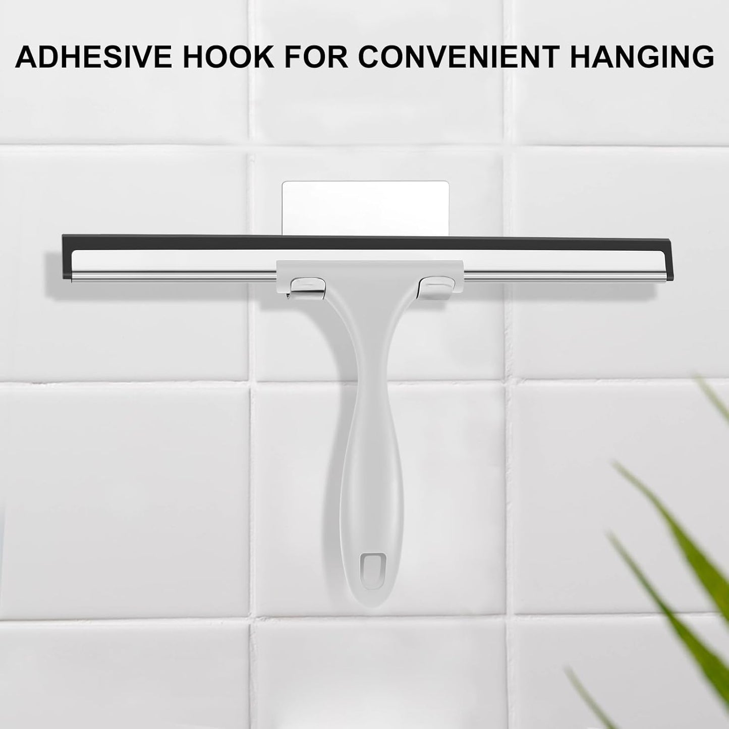 SetSail Squeegee for Shower Glass Door Stainless Steel Shower Squeegee for Glass Doors All-Purpose Window Squeegee for Tile Shower Walls, Sink, Mirror, Bathroom, Car Window Cleaning 10 Inches