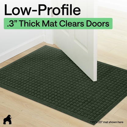 GORILLA GRIP® Ultra Absorbent Front Door Mat Outside Entrance, Traps Dirt and Moisture, HydroABSORB Indoor Outdoor Doormat Holds Up to 1.7 Cups Water, Stain and Fade Resistant Welcome Mat, 29x17 Black