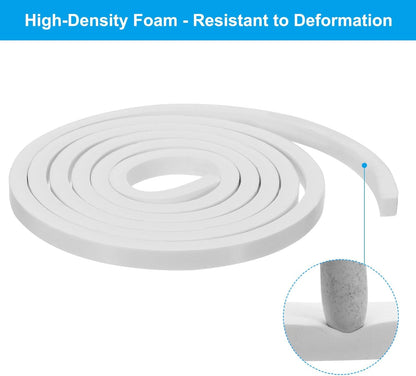 PATIKIL Weather Stripping Door Seal Strip, 3/8 Inch x 1/4 Inch x 32 Ft Self Adhesive Soundproof High Density Foam Tape Insulation for Door Window Air Conditioning, White - Colors A
