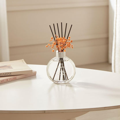 Flower Reed Diffuser Set 5.07oz Satin Rose Scent Diffuser with Sticks Home Fragrance Reed Diffuser for Bathroom Shelf Decor