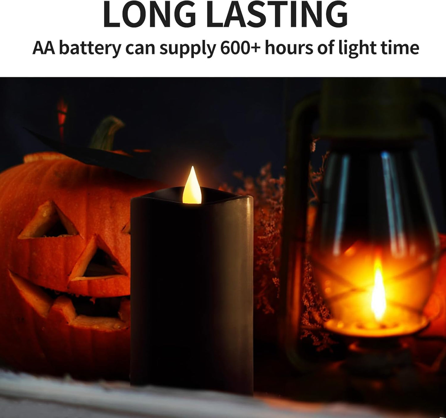 3x3 Flickering Flameless Candles Set of 2, 2AA Battery Life 600 Hours Battery Candles Flickering with Timer,3 inch Flameless Candles with Remote for Indoor/Outdoor, Ivory