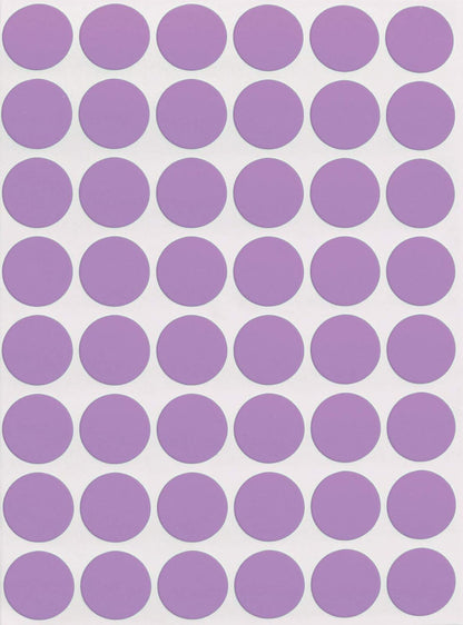 Royal Green Dot Sticker 11/16" Inch (17mm) Colored Labels in Purple - 2400 Pack - Colors A