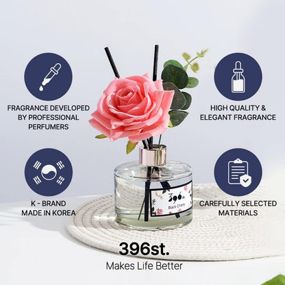 396 st. Rose Flower Reed Diffuser, Vanilla Lavender, 200ml(6.7oz) / Reed Diffuser Sets, Home Fragrance, Scented Oils, Home & Bathroom Décor