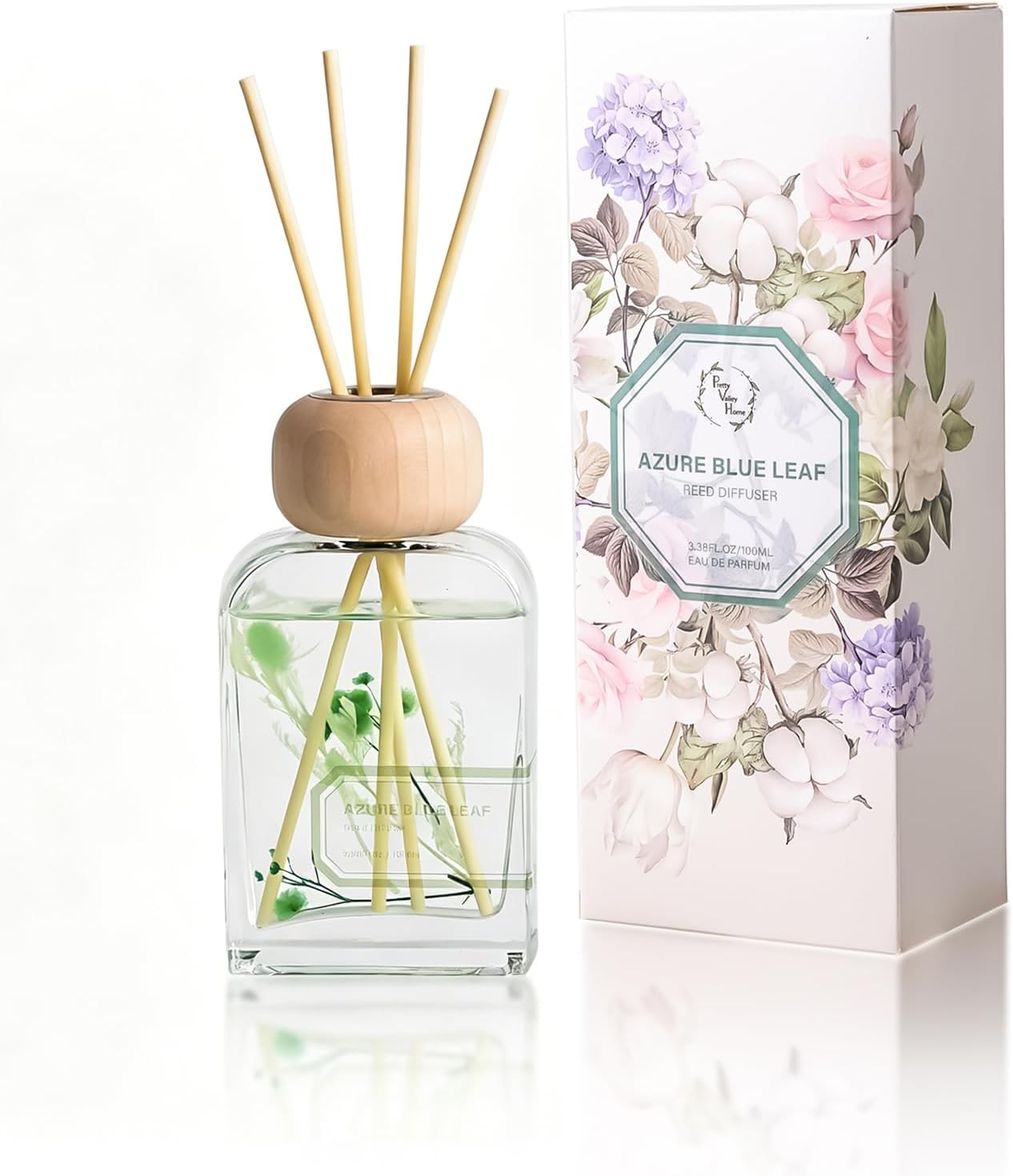 Reed Diffuser Set Gardenia Floral, 3.4 fl oz - Elegant Home Fragrance with Sticks - Long-Lasting Scented Oil Reed Diffuser for Bedroom, Bathroom Shelf Decor & Living Room(Gardenia Floral)