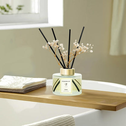 Reed Diffuser Set,5.07 fl oz (150 ml) - White Jasmine Oil Diffusers with 8 Reed Sticks,Home Fragrance Reed Diffuser for Bathroom Shelf Decor