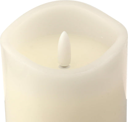 Stonebriar 6 Count White Real Wax 3x3 Flameless LED Pillar Candles with Remote and Timer