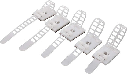 Cable Clips 3M Adhesive, Multipurpose Wire Clamps for Cable Management and Cable Runs - 50 Pack Black Bundled with 10 Reusable Cable Ties