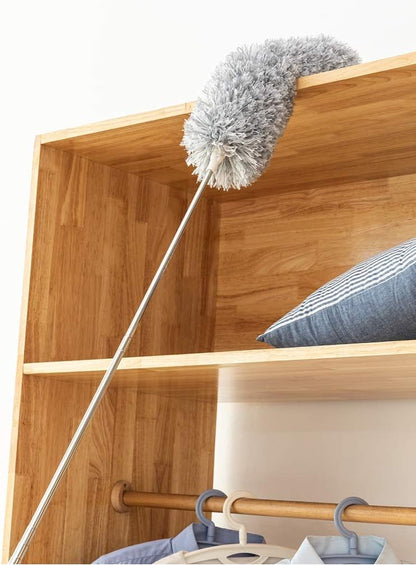 2025 NEW -Microfiber Duster with 100 Inches Extendable Pole, Detachable & Bendable Feather Duster, Stainless Steel, Extra Long Telescopic, Perfect for Cleaning Cobweb，Cleaning Roof, Ceiling Fan