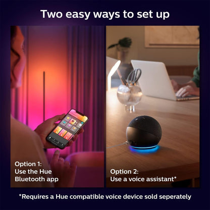 Philips Hue Signe Smart Table Lamp, Black, 1 Pack, White & Color Ambiance LED Color-Changing Light, Control LED Lamp with Hue App, Works with Alexa, Google Assistant, Apple HomeKit